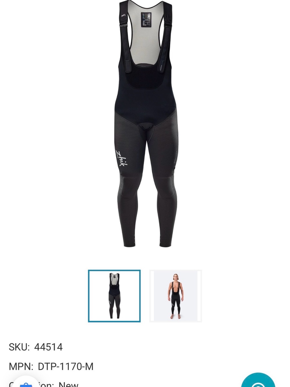 Men’s Black Neoprene Swim Hybrid Bib Tights NWT
